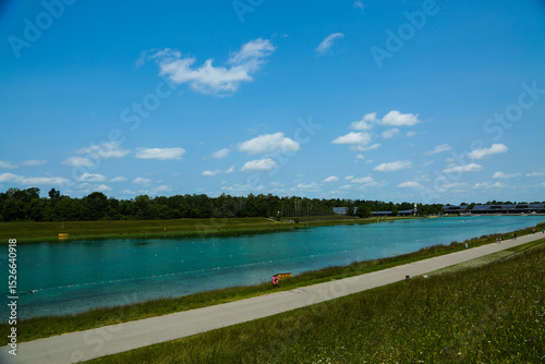 rowing regatta at Olympic regatta course in munich, germany