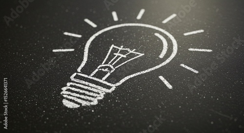 Chalk drawing of a lightbulb on a blackboard surface symbolizing innovation and creativity.