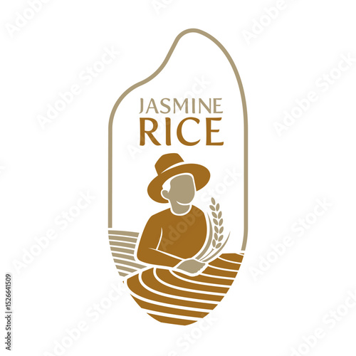 paddy rice premium organic natural product banner logo vector design