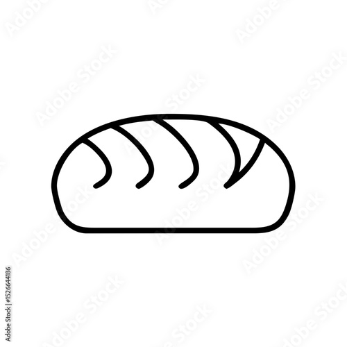 Loaf of bread illustrated in simple black line art style  