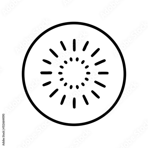 Icon of kiwi fruit depicted in a circular outline design  