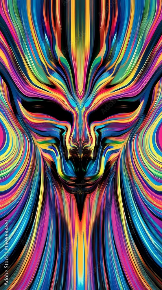 Fototapeta premium Vibrant abstract art with colorful fluid patterns.