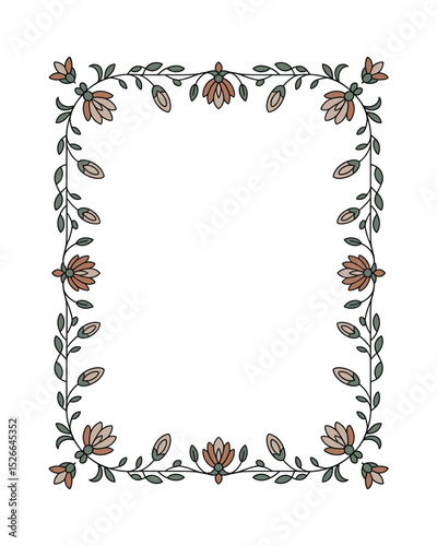 Islamic Eslimi Art Frame – Iranian Floral Border Vector for Text