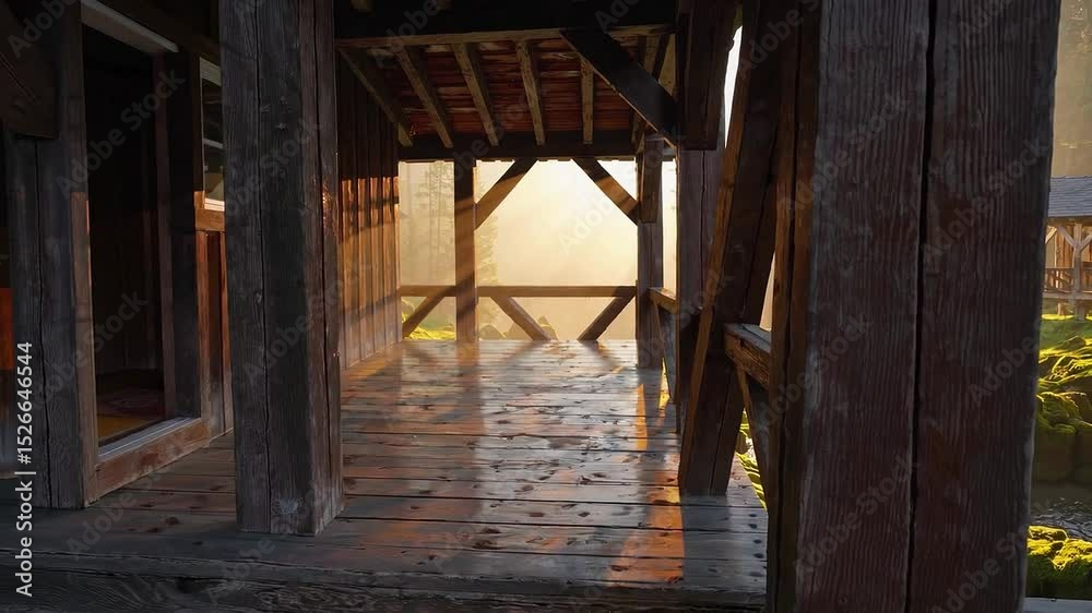 wooden bridge in the morning