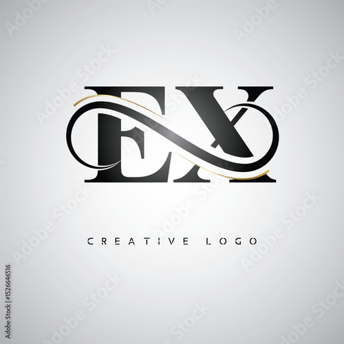  EX Creative Letter Logo with Infinity Symbol – Elegant Minimal Monogram Design for Premium Business Branding, Identity, and Modern Typography"