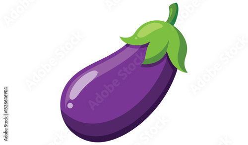 Single fresh purple eggplant vegetable illustration