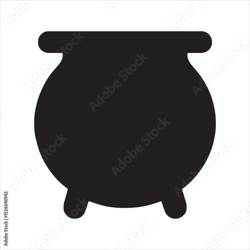 Witch's cauldron silhouette vector icon for Halloween