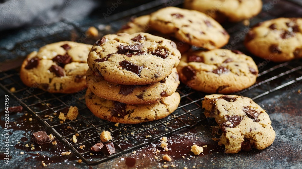 Delicious Homemade Chocolate Chip Cookies on a Cooling Rack with Crumbs – Perfect Dessert and Snack Ideas for Cookie Lovers Delicious Homemade Chocolate Chip Cookies on a Cooling Rack with Crumbs – Perfect Dessert and Snack Ideas for Cookie Lovers