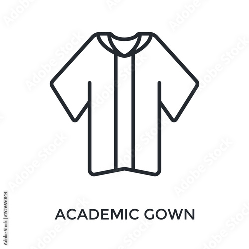 Academic Gown Icon Outline Style. Vector Illustration For Graphic Design