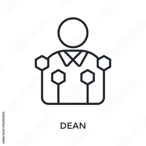 Dean Icon Outline Style. Vector Illustration For Graphic Design