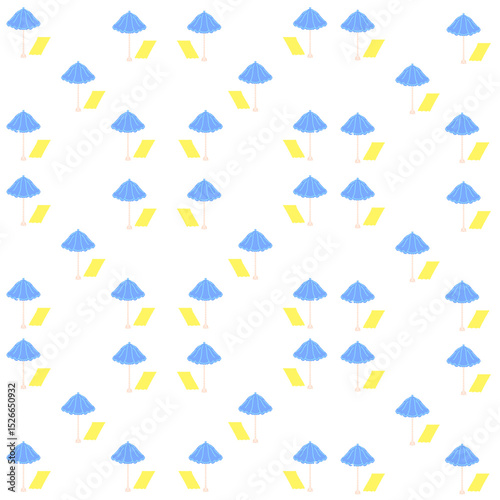 Summer holiday beach umbrella seamless fabric pattern.Great for fabric packaging wallpaper wrap carpet decorative illusion and decor projects.