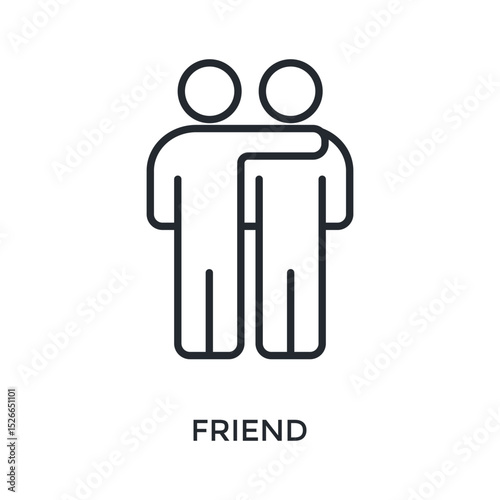 Friend Icon Outline Style. Vector Illustration For Graphic Design