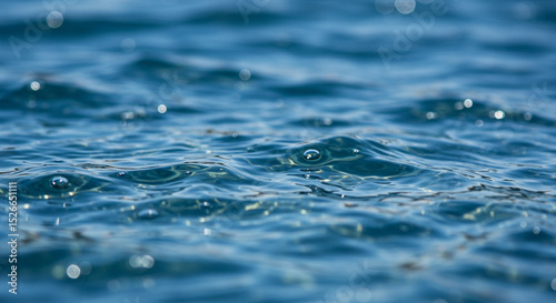 Sparkling Blue Water Surface Texture Background Ocean Waves Bubbles Closeup