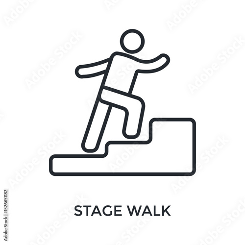 Stage Walk Icon Outline Style. Vector Illustration For Graphic Design
