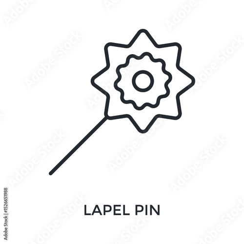 Lapel Pin Icon Outline Style. Vector Illustration For Graphic Design