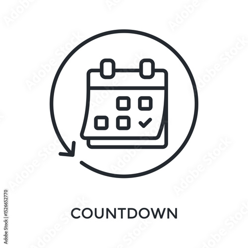 Countdown Icon Outline Style. Vector Illustration For Graphic Design