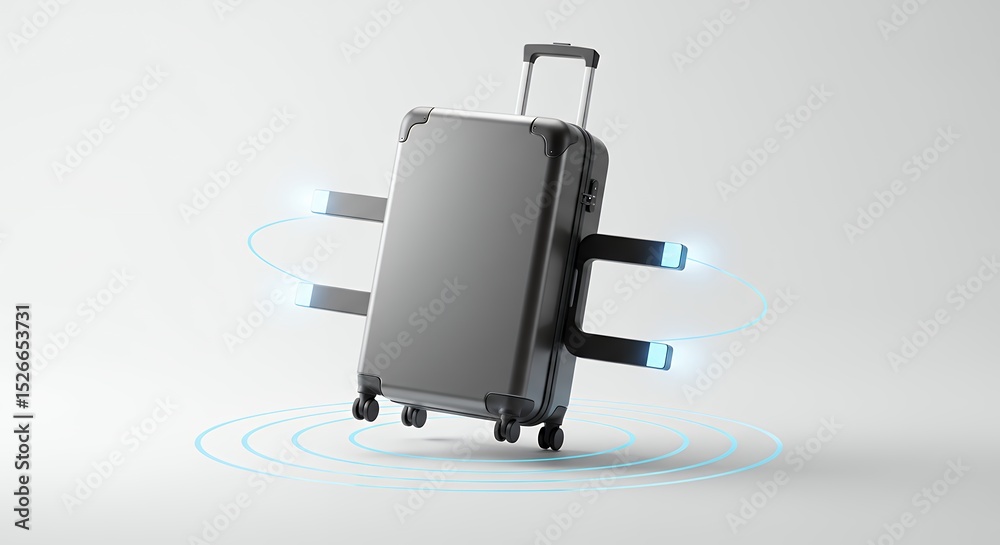 Fototapeta premium Modern gray suitcase product image