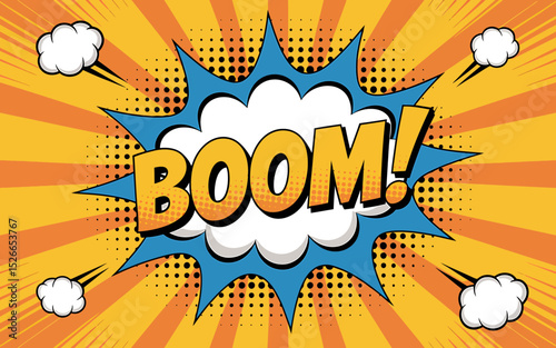 Dynamic Boom! Comic Book Style Explosion Graphic