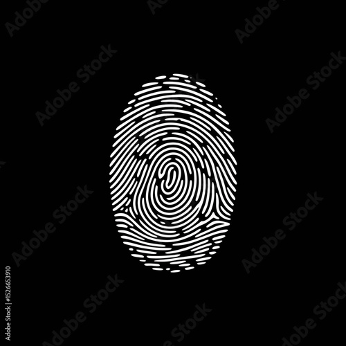 High-Contrast Fingerprint A Black and White Abstract Illustration