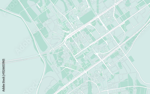 Serene Minimalist City Map Design A Soft Pastel Green Urban Landscape