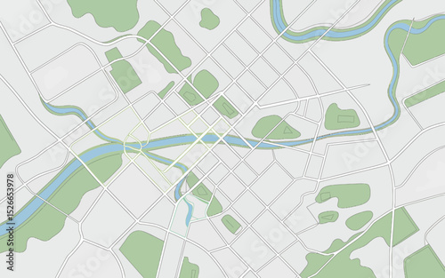 Clean Minimalist City Map Design A Vector Illustration