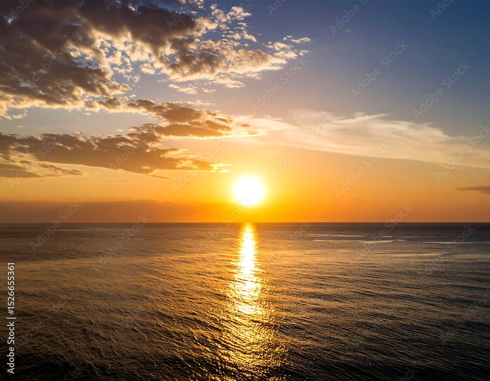 Obraz premium Sunset over the ocean