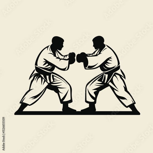 Martial Arts Duel Silhouette