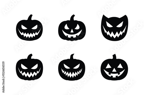 Angry skull pumpkin face vector illustration