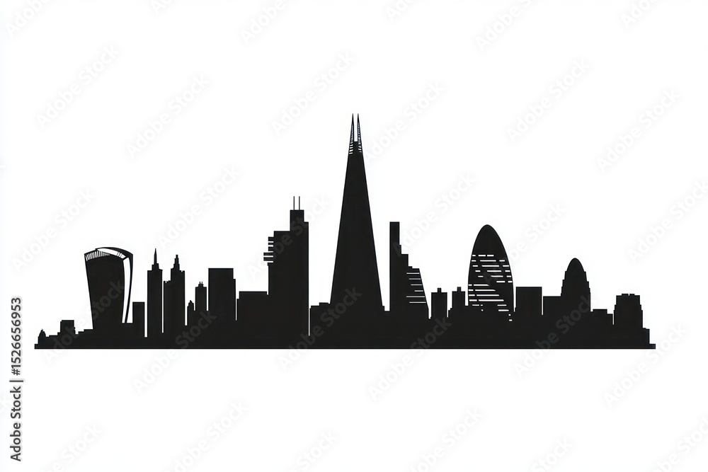 Naklejka premium Modern london city silhouette illustration urban.