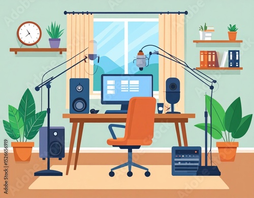 Cozy Home Recording Studio Interior Design
