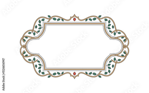Islamic Eslimi Art Frame – Iranian Floral Border Vector for Text