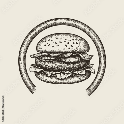 Hand-drawn hamburger graphic design