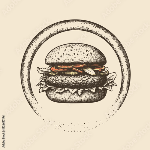 Hand-drawn hamburger graphic design