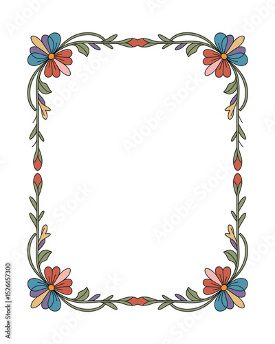 Islamic Eslimi Art Frame – Iranian Floral Border Vector for Text