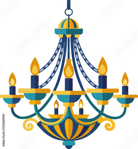  Chandelier vector white background 