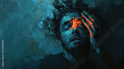 Man in pain, emotional distress