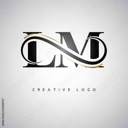LM Creative Letter Logo with Infinity Symbol – Elegant Minimal Monogram Design for Premium Business Branding, Identity, and Modern Typography"