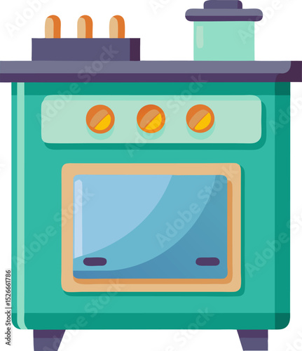 Stove  white background 