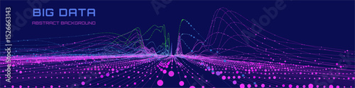 Abstract analytical background with analyze data chart on dark blue cyberspace. Quantum cryptography concept.  Banner for business, science and technology. Big data.