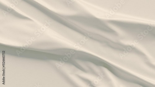 Beige fabric material crumpled and straightening, looped animation