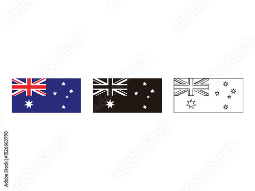 silhouette flag of Australia design, vector illustration, isolated on transparent background