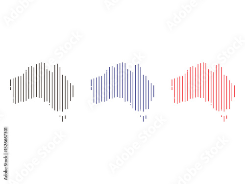 set of creative australia vector illustration, isolated on transparent background
