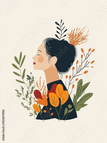 stylized illustration of a girl with emotion