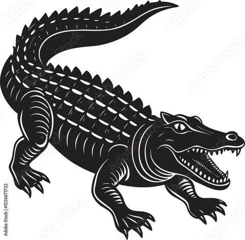 crocodile in front of white background