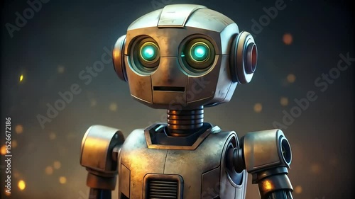 a cute robotic android character