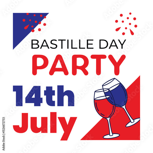 Bastille day party invitation 14th July