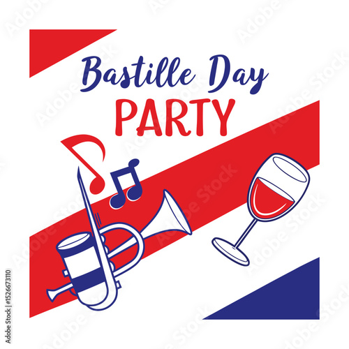 Bastille day party invitation design template