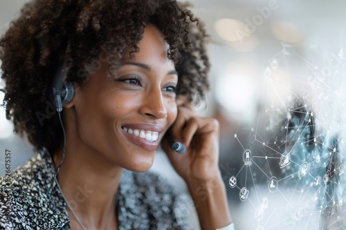 Customer service representative using ai for enhanced communication