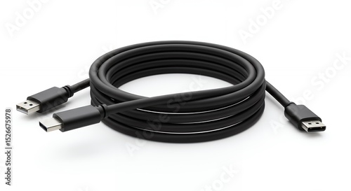 Black coiled usb c cable