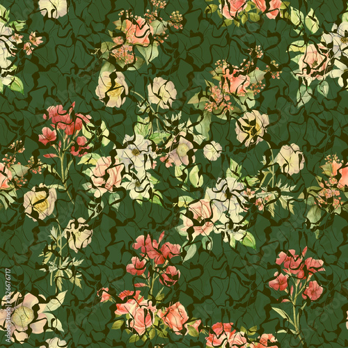 Fototapeta Naklejka Na Ścianę i Meble -  seamless pattern with flowers